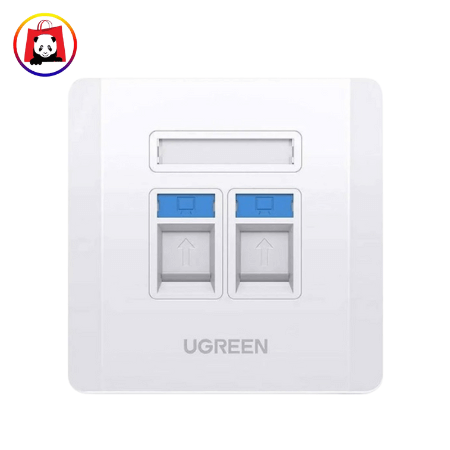 UGREEN Dual-Port Wall Face Plate - Dual Ethernet Wall Outlet